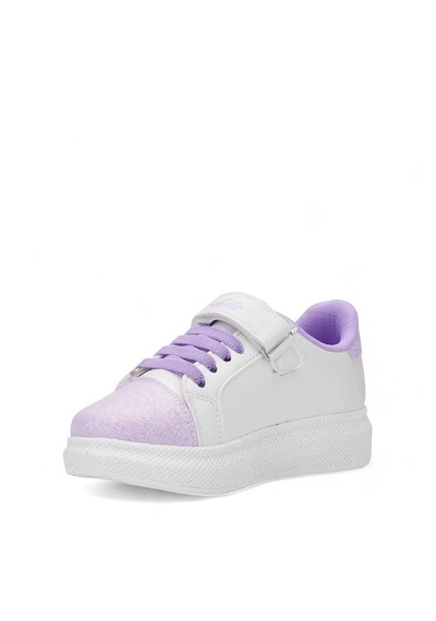 Zacoz Melodia Detaylı Simli Kız Çocuk Spor Ayakkabısı, Sneaker Beyaz Lila