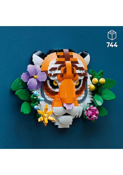 LEGO® Art Fauna Koleksiyonu – Kaplan 31217 - Yetişkinler için Çiçekli Dekoratif Model Yapım Seti (744 Parça)