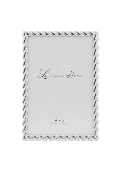 Lexroo 710046 Silver Metal Rope Picture Frame, 10cm By 15cm