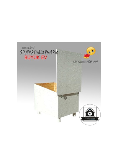 Kedigram Kedi Kulübesi Standart White Pearl Plus Kedi Evi Yağlı Boyalı