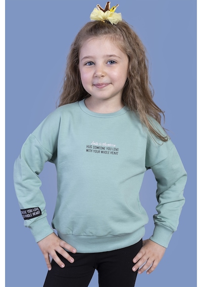 Toontoy Kız Çocuk Baskılı Sweatshirt Yeşil