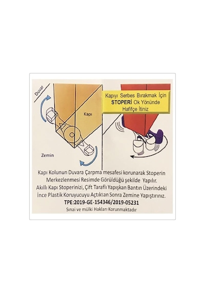 Akıllı Kapı Stoperi Tamponu Kapı Durdurucu Yapışkanlı 2 Li Set N11.378