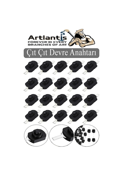 Mini Anahtar Arapuar Çıtçıt Anahtar 20 Adet Siyah Elektrik Devresi İçin Açma Kapama Düğmesi Deney On / Off Siyah Anahtar
