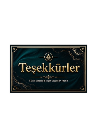 100 Adet Premium Teşekkür Kartı 8x5 Cm Paket İçi Sipariş Notu, Müşteri Teşekkür Kartı - Turkuaz - 019