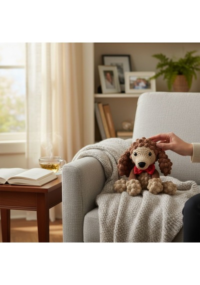 Amigurumi Oyuncak Pelüş Köpek Bej