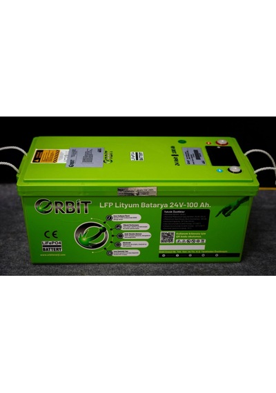 Orbit 24 Volt 100 Amper 6000 Cycle Lifepo4 Ekranlı Lityum Akü