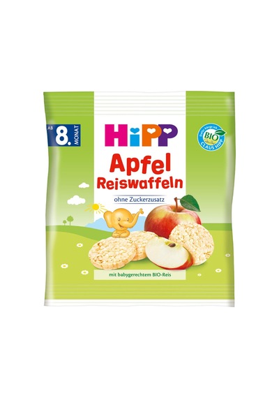 Hipp Organik Elmalı Pirinçli Bebek Gofreti 30 G - 8 Adet Tarı