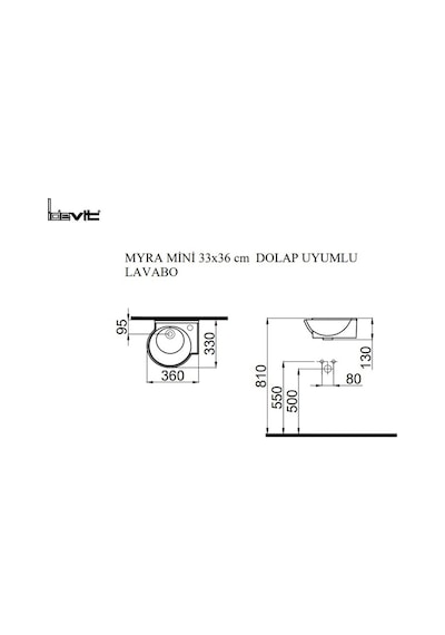 Idevit Myra Mini Lavabo 33 x 36