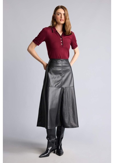 Defacto Regular Fıt Polo Yaka Bordo Tişört G9226ax26aubr506 Bordo-br506