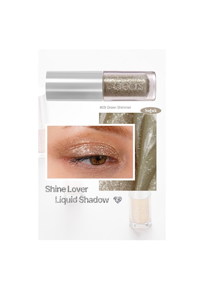 Cre'ars Shine Lover Liquid Shadow  08 Green Shimmer