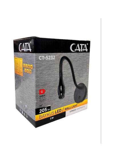 Cata Ct-5232 3 Watt Baykuş Ledli Aplik Günışığı Siyah