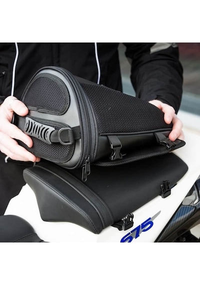 Motosiklet Racing Arka Kuyruk Çantası Suni Deri Ve Impertex Kumaş