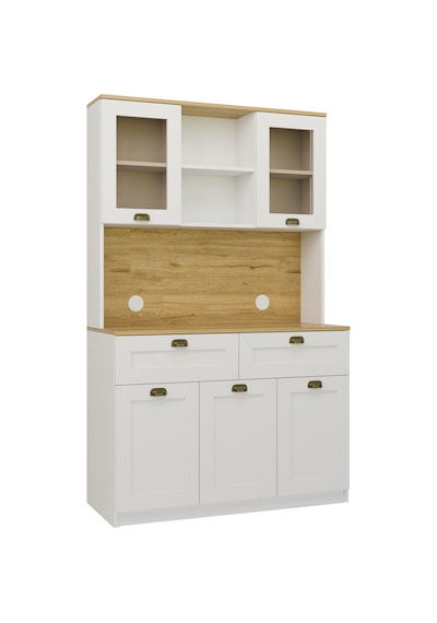 Vionna Kahve Köşesi - Cam Kapaklı, Led Aydınlatmalı, Çok Amaçlı Modern Mutfak Dolabı 120cm Beyaz Vionna Kahve Köşesi - Cam Kapaklı, Led Aydınlatmalı, Çok Amaçlı Modern Mutfak Dolabı 120cm Beyaz