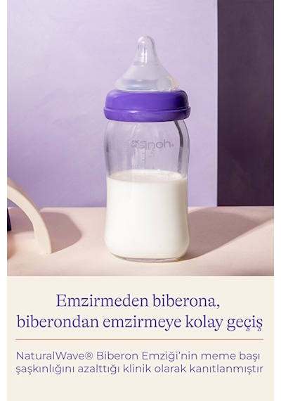 Lansinoh® 160 ML Cam Biberon ve NaturalWave® Biberon Emziği (1Ay+)