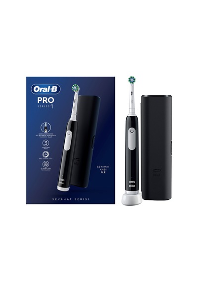 Oral-B Pro Series 1 Şarjlı Siyah Diş Fırçası + Seyahat Kabı