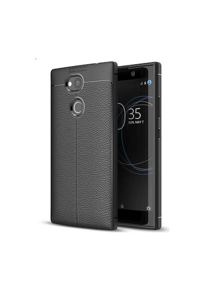 Sony Xperia Xa2 Ultra Kılıf Niss Deri Desenli Silikon Kılıf Siyah