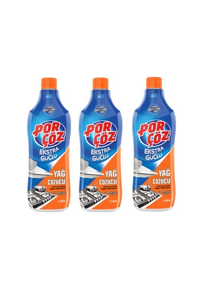 Porçöz Ekstra Güçlü Yağ Çözücü Çamaşır Suyu Katkılı 3 x 1 L