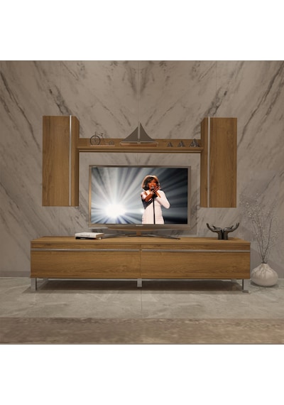 Decoraktiv Eko 5d Mdf Std Krom Ayaklı Tv Ünitesi Tv Sehpası Pera