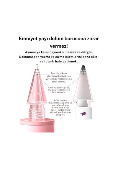 Stylus Kalem Ucu 6 Lı Set Apple Pencil Ve Fuchsia Kalem Uyumlu Yeni Nesil Uç
