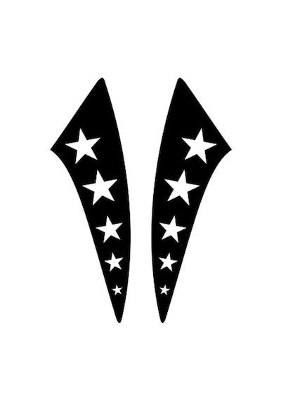 Cg Siyah Yıldızlı Çamurluk Yan Sticker Standart
