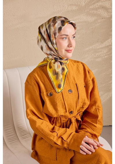 Silk Home Twill İpek Eşarp Noiré Sarı 90x90 Çok Renkli