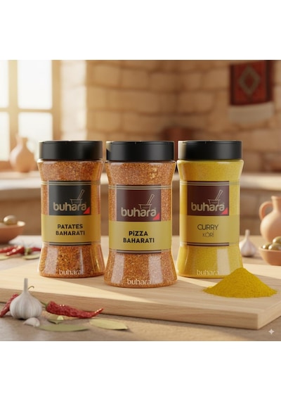 Buhara Pizza,patates,köri Baharat 3'lü Set