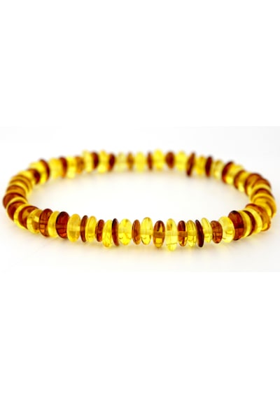 Kehribar Bileklik Amorf Tasarım Ambergold Blk23-87 Çok Renkli