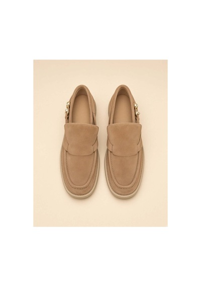 37brandshoes Bej Süet Tokalı Loafer Bej Bej