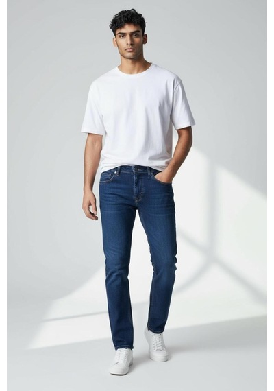 Myrab Denim Erkek Mavi Regular Fit Rahat Kesim Denim Kot Pantolon - Esnek Likralı Jeans