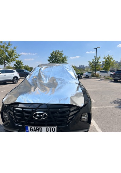 Gard Oto Yarım Oto Branda Su Geçirmez Güneş Koruyucu Araç Brandası Parlak Gri