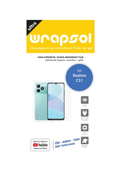 Realme C51 Tam Kaplama 360 Derece Full Body Poliüretan Film
