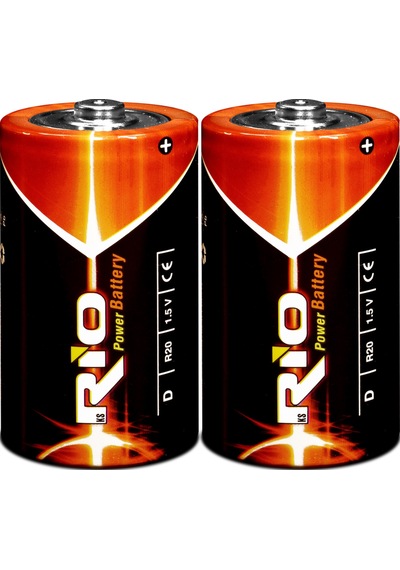 Rio 2li Büyük Boy Pil R20 D-size Pil D Boy Pil Oyuncak Pili Çinko Karbon Pil Zn-c 1.5 V