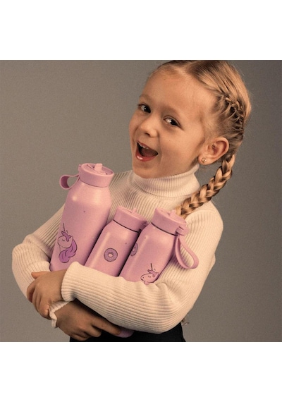 Citron 3 Katmanlı Paslanmaz Çelik Termos Seti 350 Ml - Stormy Unicorn Pembe