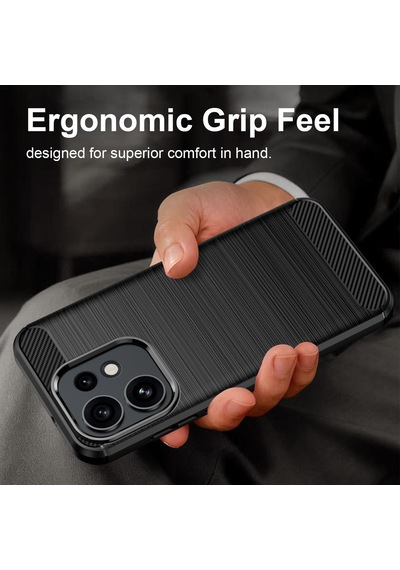 Caseonn Oppo Reno16 5g Kılıf Karbon Fiber Desenli Koruyucu Arka Kapak Lacivert