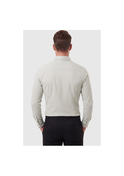Deepsea Erkek %97 Pamuk Slim Fit Dar Kesim Petek Dokulu Likralı Örme Yeşil Gömlek 2600707