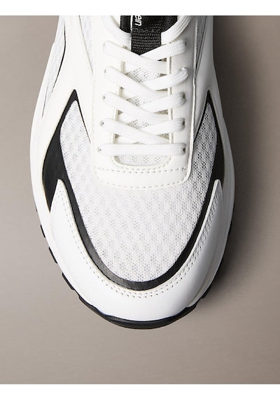 Calvin Klein Erkek Hike Runner Laceup Spor Ayakkabı-13496 Beyaz - Siyah