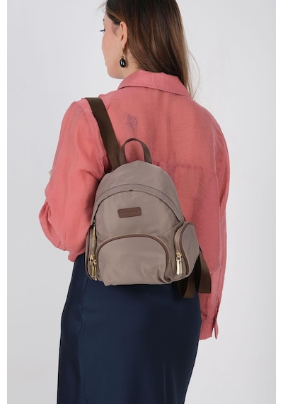 Silver Polo Sp1208 Kadın Sırt Çantası Saten Kum-kahve