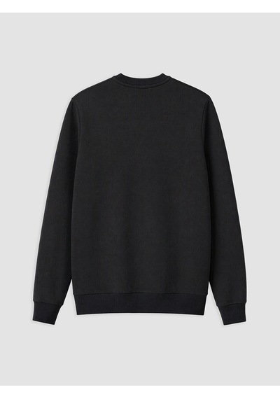 LC Waikiki Southblue Siyah Bisiklet Yaka Nakışlı Erkek Kalın Sweatshirt New Blaçocuk Kız