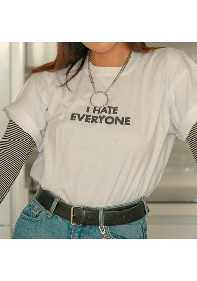 Kalic Studio I Hate Everyone - T-shirt Beyaz