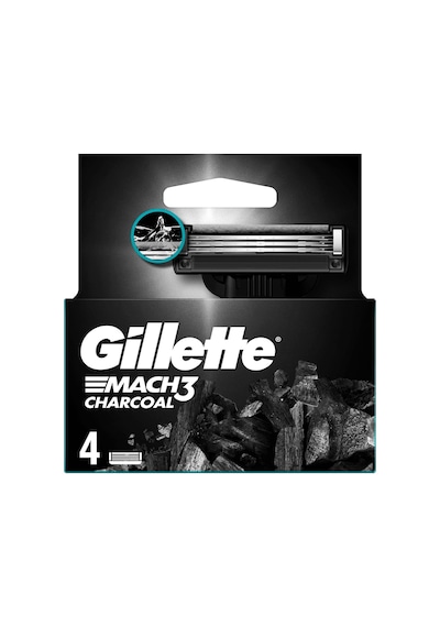 Gillette Mach3 Charcoal Yedek Tıraş Bıçağı 4'lü