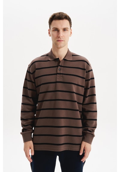 AR-MA Arma Erkek Regular Fit Çizgili %100 Pamuk Ringel Ottoman Kumaş Polo Yaka Ribanalı Sweatshirt K30554952502 Kahverengi AR-MA Arma Erkek Regular Fit Çizgili %100 Pamuk Ringel Ottoman Kumaş Polo Yaka Ribanalı Sweatshirt K30554952502 Kahverengi
