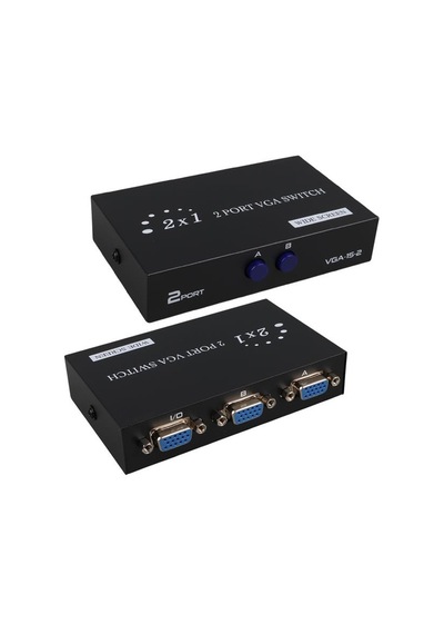 Pm-4263 2 Port Giriş 1 Çıkış Manuel Vga Splitter Toplayıcı Switch 2 Pc 1 Ekran Beyaz - Çok Renkli