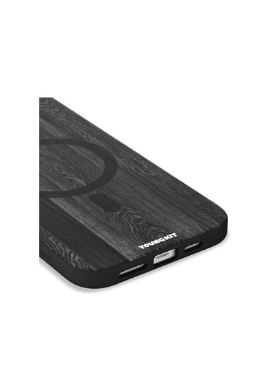 Youngkit Apple Uyumlu iPhone 14 Pro Kılıf Magsafe Şarj Özellikli Youngkit Ahşap Desenli Wood Forest Serisi