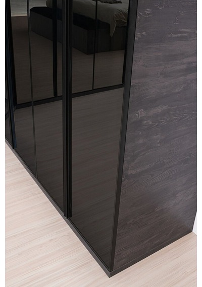 Moskova Köşe Gardırop -mdf-antrasit-240 240x55x215cm- 9 Kapak-cam
