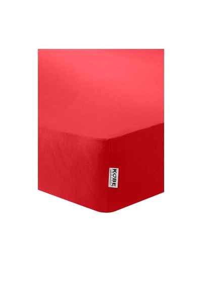 Penye Lastikli Çarşaf, Çift Kişilik , Kırmızı, Pamuk-elastan Örme Kumaş, 230 Gr/m² Kırmızı