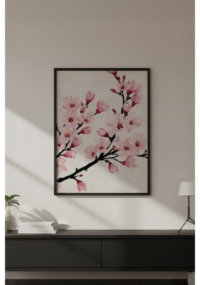 Huhuli Ahşap Siyah Çerçeveli Wabi Sabi Koleksiyon Tablo Huhu732