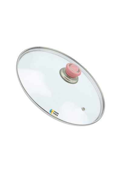 Tencere Sahan Tava Cam Kapağı Kapak 18 Cm Pembe Tutma Tepesi