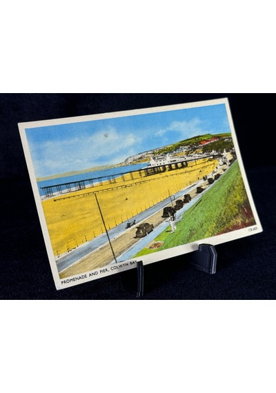 İngiltere Marimex British Made Promenade & Pier, Colwyn Bay Postcard Marimex Ltd. No. Cb.605 1950s Hafif Lekeli