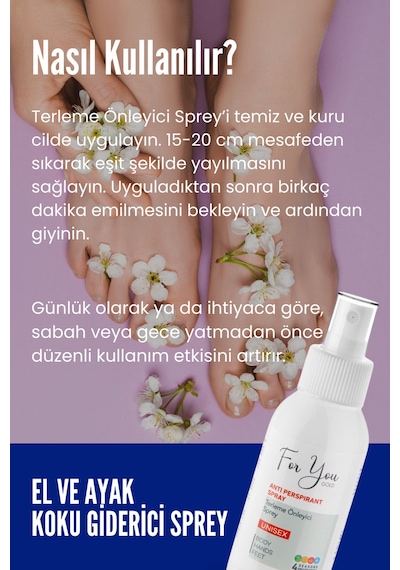El Ayak Ve Koltuk Altı Terleme Önleyici Sprey-ter Spreyi 100 Ml