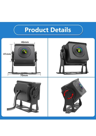 Ahd 1080p 150 Derece 4 Pinli Connector 4x4 Cm. Kamera 12 Volt Video Kablosuz Gönderilir